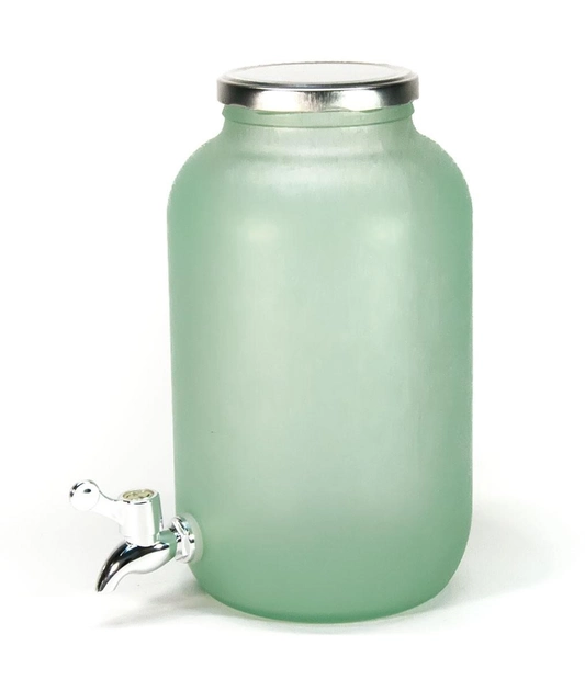 Лимонадница стеклянная Марком 4,25 л зеленая с краником - изображение 1