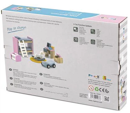 Дерев'яні меблі для ляльок Viga Toys PolarB Дитяча кімната (6971608440366) - зображення 2