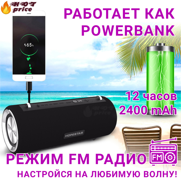 Портативная колонка Hopestar H39 IPX6 - акустическая беспроводная ...