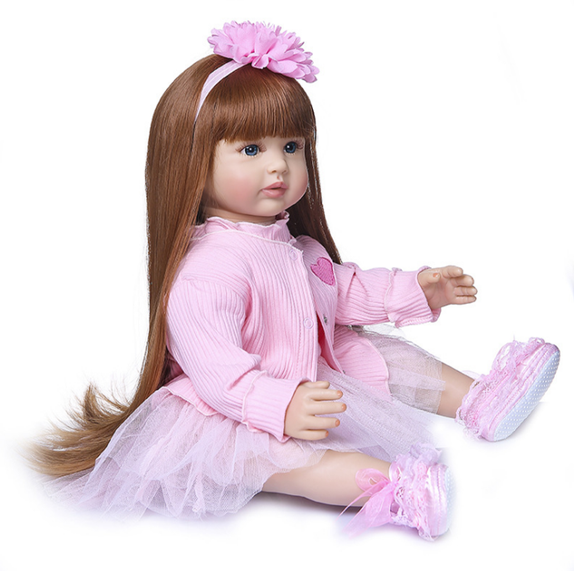 Силіконова Колекційна Кукла Реборн Reborn Дівчинка ( Вінілова Кукла Doll5) NPK Высота 60 см - зображення 2