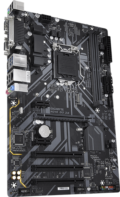 Материнская плата Gigabyte H310 D3 2.0 (s1151, Intel H310, PCI-Ex16) - Фото 3 Материнская плата Gigabyte H310 D3 2.0 (s1151, Intel H310, PCI-Ex16) - изображение 3