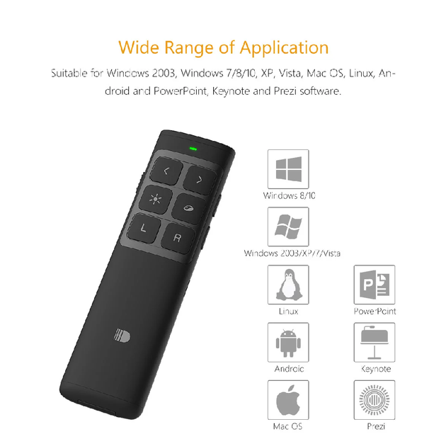 Презентер беспроводной с лазерной указкой Doosl Air Mouse черный (DSIT014-BL) - изображение 6