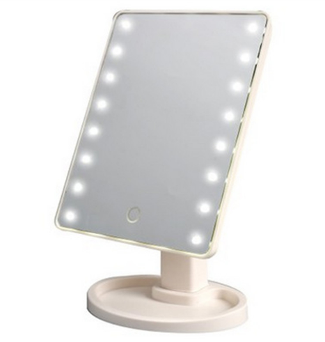 Настольное зеркало для макияжа с LED подсветкой 22 светодиода Белый - Фото 2 Настольное зеркало для макияжа с LED подсветкой 22 светодиода Белый - изображение 2