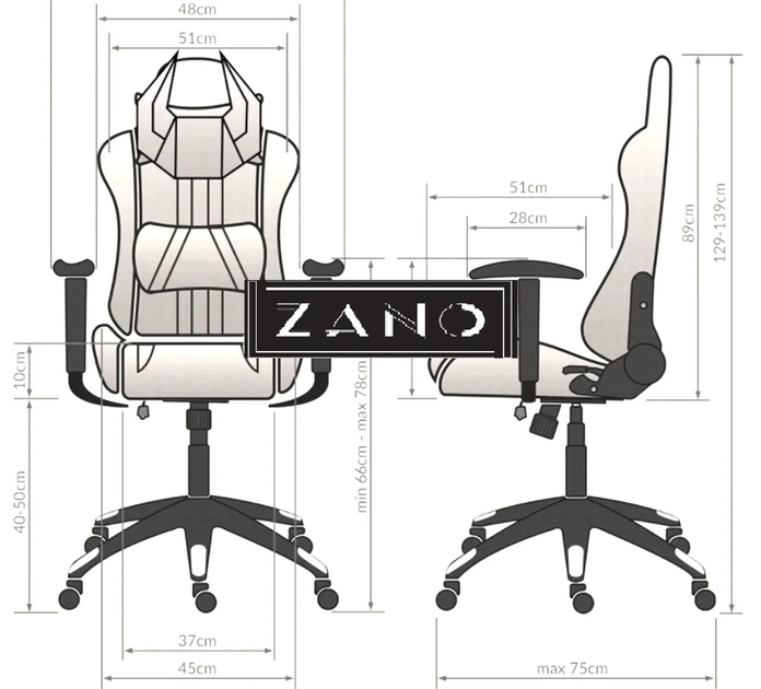 Геймерское Кресло с Подножкой Компьютерное  для Геймера ZANO .