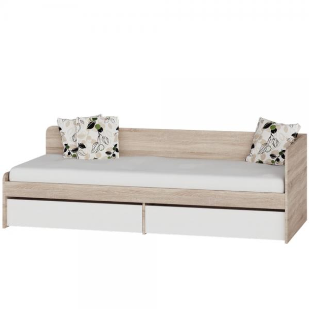 Кровать-тахта с ящиками Соната Эверест 80х190 Комби Дуб Сонома + Белый ...