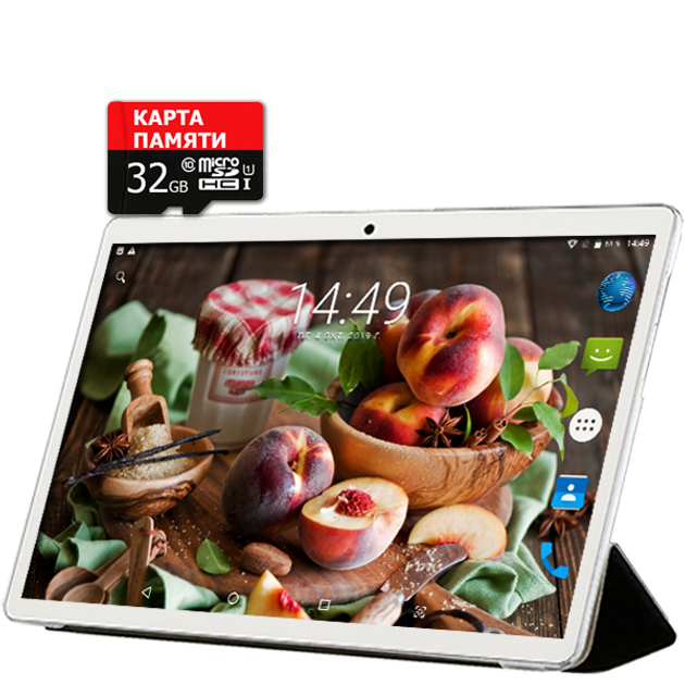 Планшет-телефон Adronix X1001 Silver LTE 2/32GB + Чехол-книжка + Карта ...