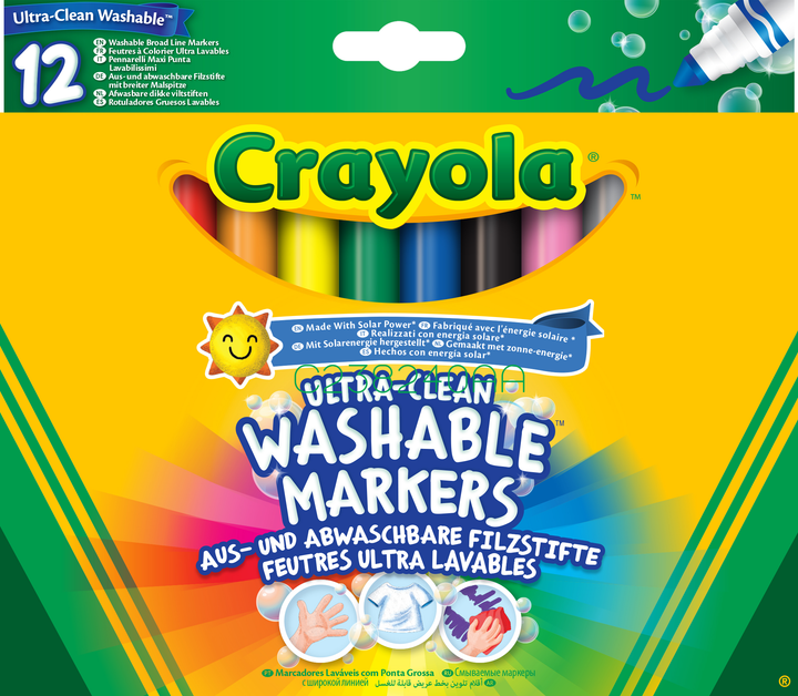 Набор фломастеров Crayola Ultra-Clean Washable широкая линия 12 шт ...