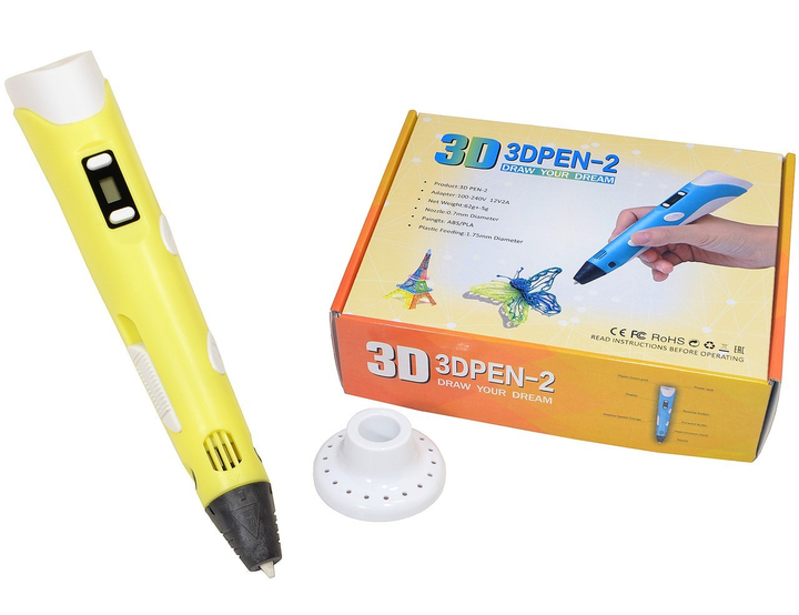 Ручка 3D Pen 2 2 c LCD дисплеем принтер для рисования Желтая (017362 ...