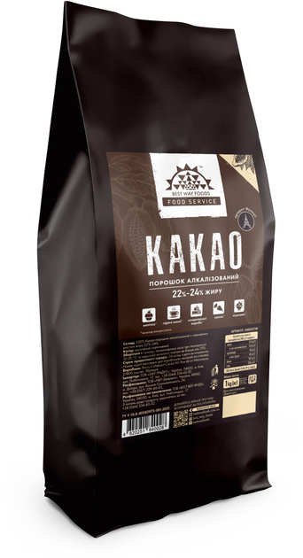 Какао-порошок Best Way алкализированный 22-24% жира 1 кг (4820251840028 ...