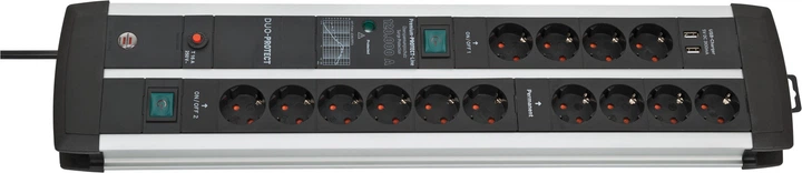Listwa antyprzepięciowa Brennenstuhl Premium Protect-Line 3 m z filtrem EMI/RFI USB-5V/3100mA (1392000232) - obraz 2