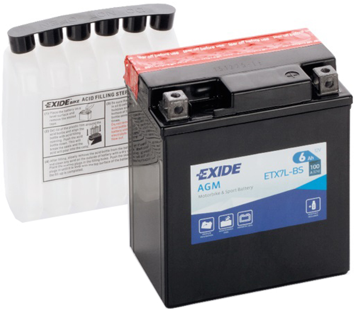 Мото аккумулятор Exide AGM 6 Ah Ев (-/+) 100EN (ETX7L-BS) – фото ...