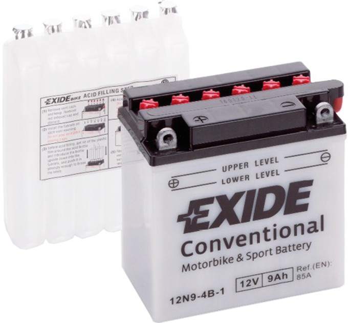 Мото акумулятор Exide Conventional 9 Ah (+/-) 85EN (12N9-4B-1) - зображення 1