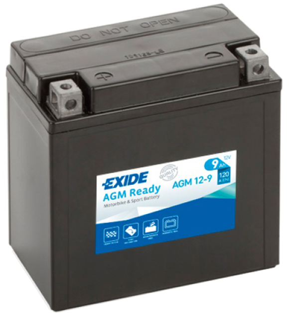 Мото аккумулятор Exide Ready AGM 9 Ah (+/-) 120EN (AGM12-9) - изображение 1