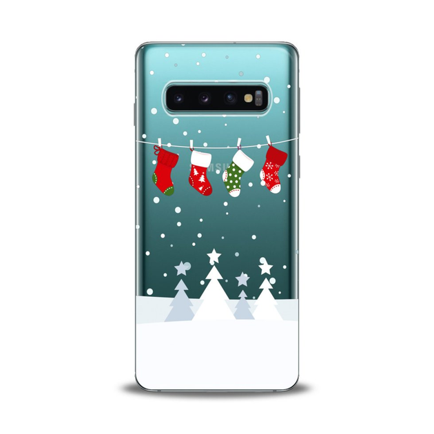 Чехол силиконовый для Samsung (Merry Christmas) Galaxy S10+ Plus ...