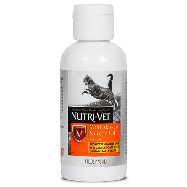Масло дикого лосося Nutri-Vet Salmon Oil добавка для шерсти кошек 118 ...