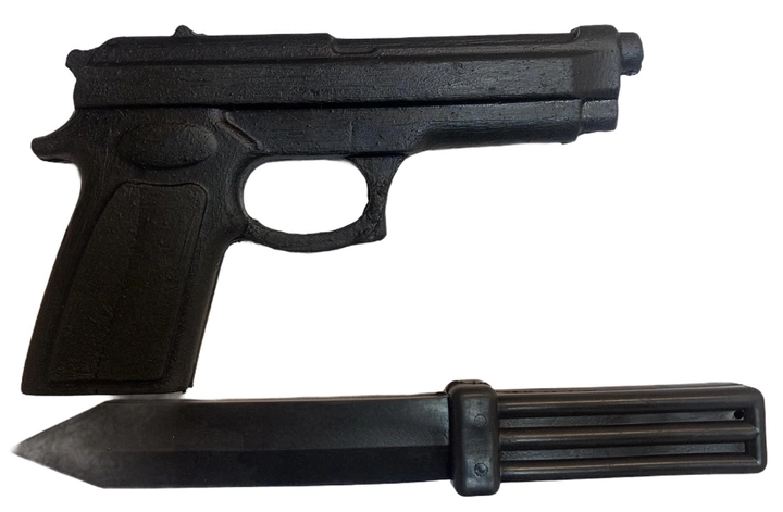 Комплект гумовий Пістолет+ніж, муляж, тренувальні - зображення 2