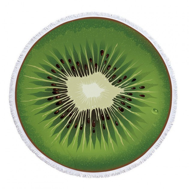 Пляжное круглое полотенце с бахромой Киви Kiwi NEW покрывало подстилка коврик каримат для пляжа и для дома с микрофиброй на 2 человека диаметр 150 см Towel Beach BR-6 - изображение 2