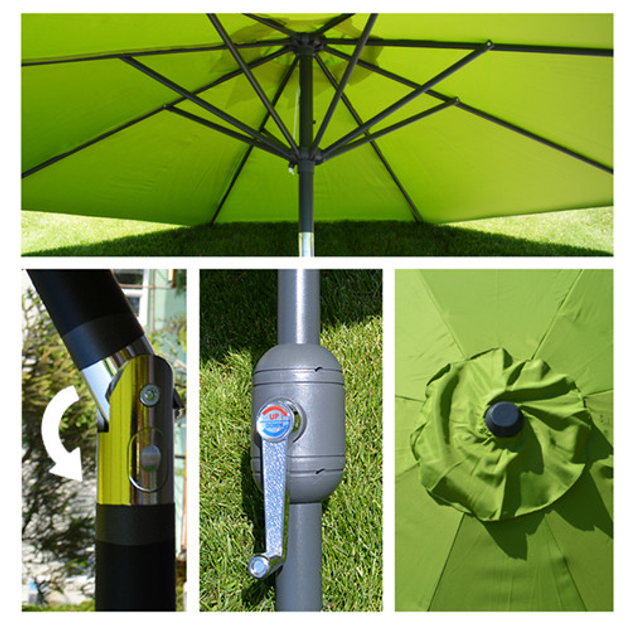 Усиленный пляжный зонт антиветер 3 м / Складной большой зонт с наклоном .