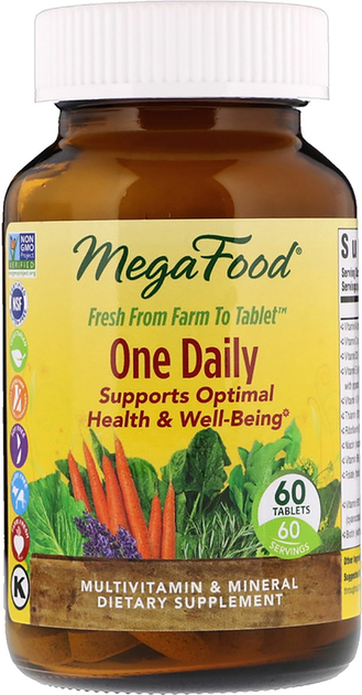 Мультивитамины One Daily, Mega Food 60 таблеток (51494101513) – низкие ...
