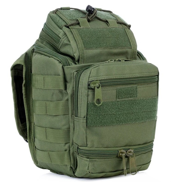 Тактическая сумка Silver Knight наплечная с системой M.O.L.L.E Олива (803-olive) - изображение 2