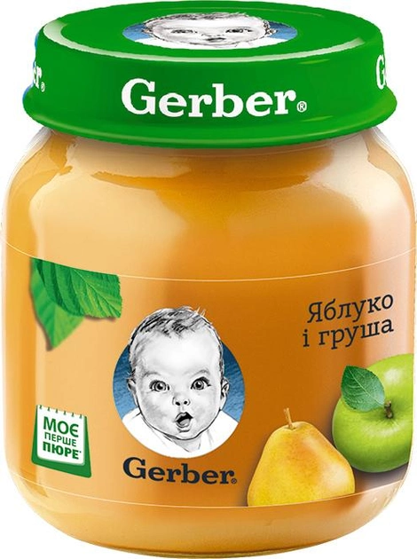 Упаковка фруктового пюре Gerber Яблоко и груша с 6 месяцев 130 г х 6 шт (7613287166920) 