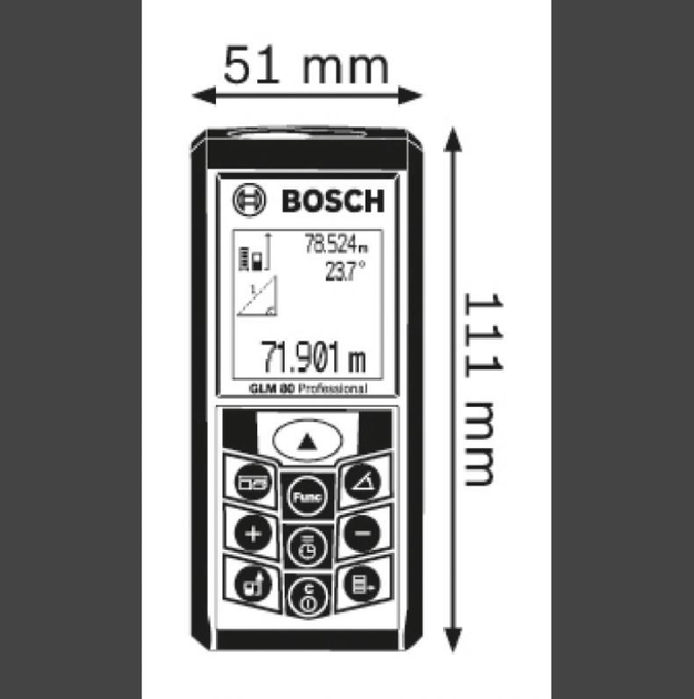 Дальномер лазерный Bosch GLM 80 + BT 150 - зображення 5