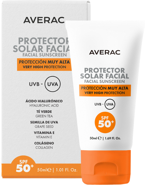 Солнцезащитный крем для лица Averac Solar Facial Sunscreem SPF 50+ 50 ...