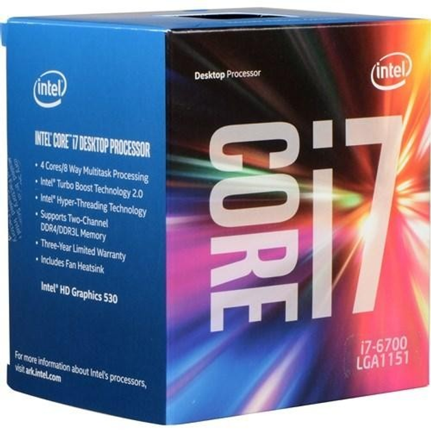 Процессор Intel Core i7-6700 (S1151/4x3.4GHz/8GT/s/8MB/65 Вт/BX80662I76700) - зображення 1