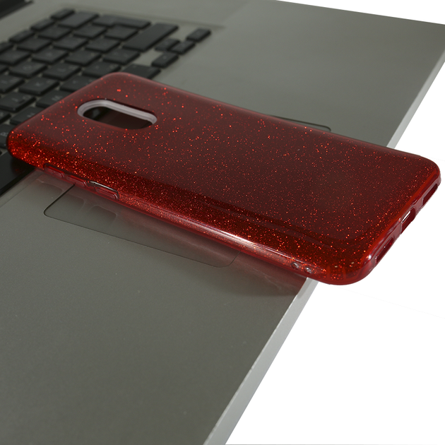 Чохол Silicone 3in1 Блестки для Xiaomi Redmi 5 Plus Red - зображення 3