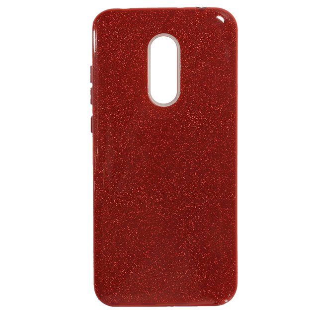 Чохол Silicone 3in1 Блестки для Xiaomi Redmi 5 Plus Red - зображення 4
