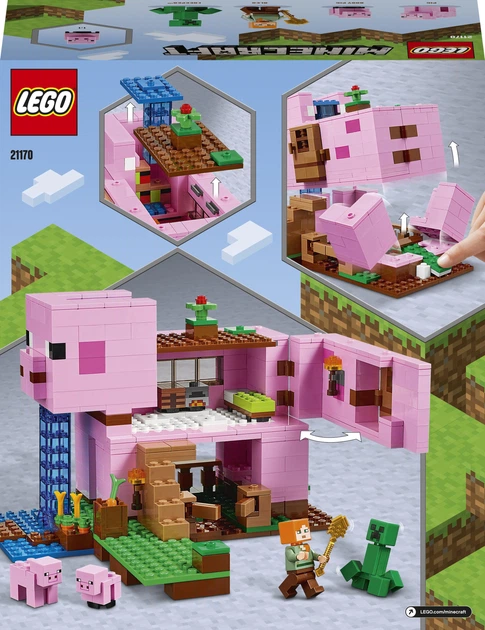 Zestaw klocków LEGO Minecraft Dom w kształcie świni 490 elementów (21170) - obraz 12