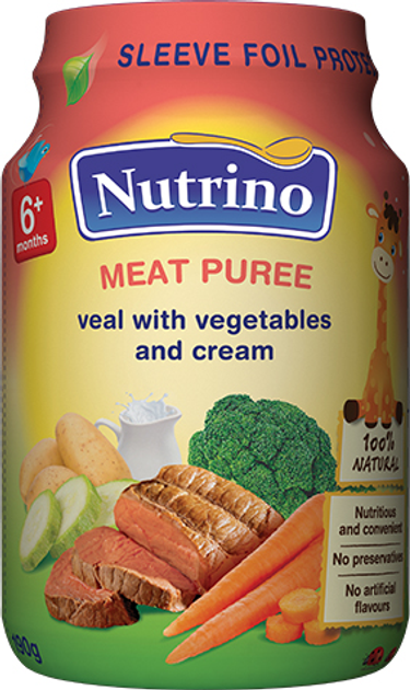 Упаковка дитячого пюре Nutrino М'ясного з яловичини, овочів і вершків 190 г х 6 шт. (86060196525551) - зображення 2