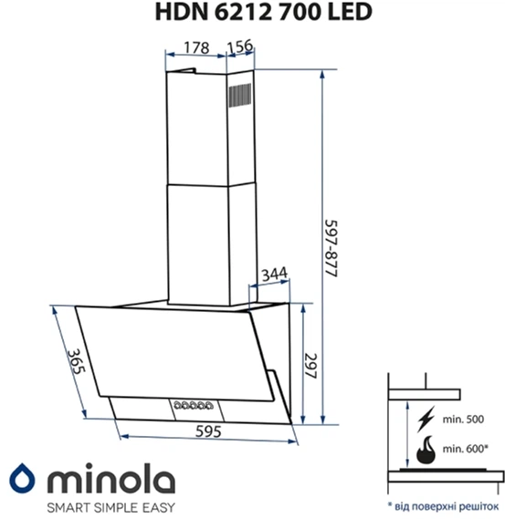 Вытяжка Minola HDN 6212 BL/I 700 LED - изображение 13