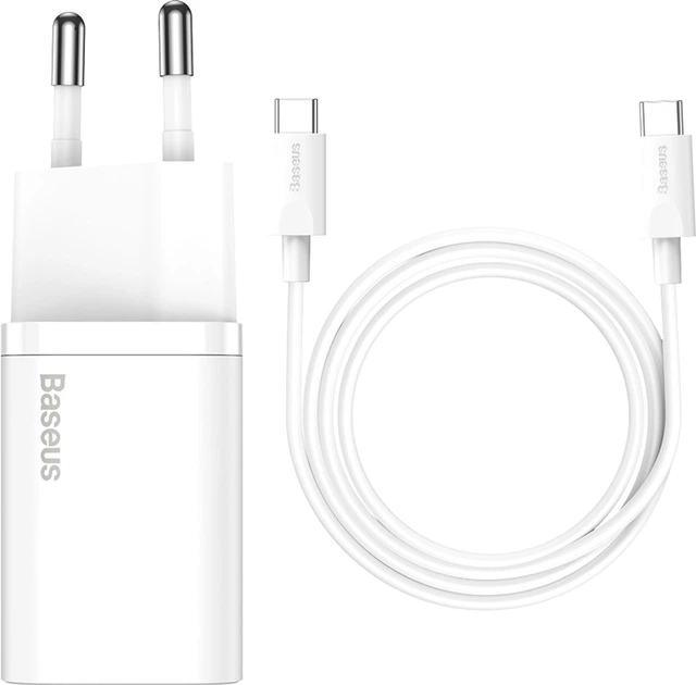Baseus Super Silicone PD Charger 25W (1Type-C) + Z kablem Type-C do Type-C 3A (1 m) (TZCCSUP-L02) - obraz 6