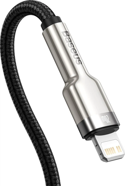 Kabel Baseus Cafule Type-C do Lightning 20W PD 0.25 m Black (CATLJK-01) - obraz 5