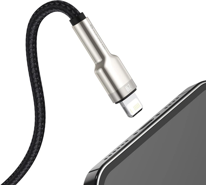Kabel Baseus Cafule Metal Lightning 2.4A 1m Czarny (CALJK-A01) - obraz 5