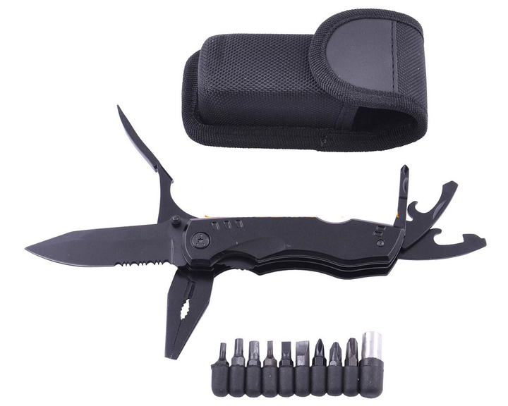 Нож Мультитул, Многофункциональный и Комплект Бит Black - изображение 1