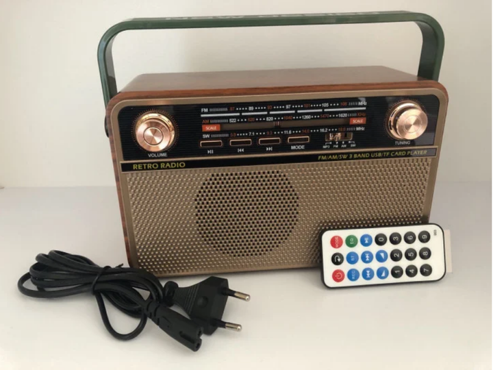 Радиоприемник Kemai Retro MD-503 BT аккумуляторный с подсветкой + пульт ...