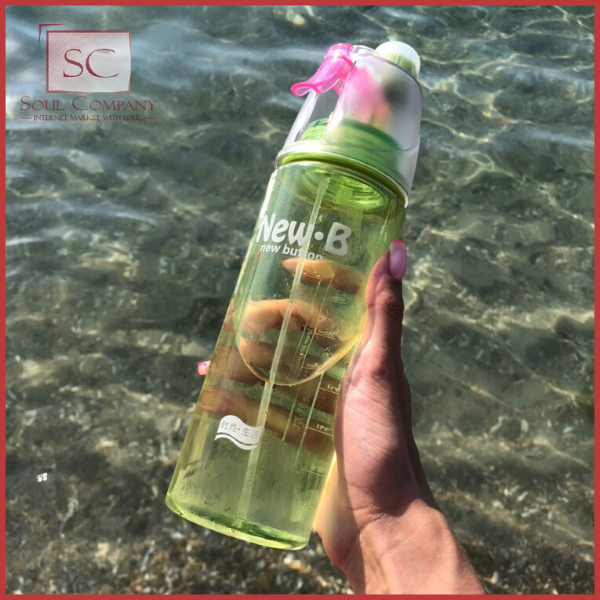 Спортивна пляшка для води з розпилювачем New.B для спорту фітнесу велосипеда пробіжки 600 мл блакитна - зображення 3