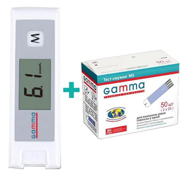 Глюкометр Гамма Мини - Gamma Mini + 50 тест-полосок - изображение 1