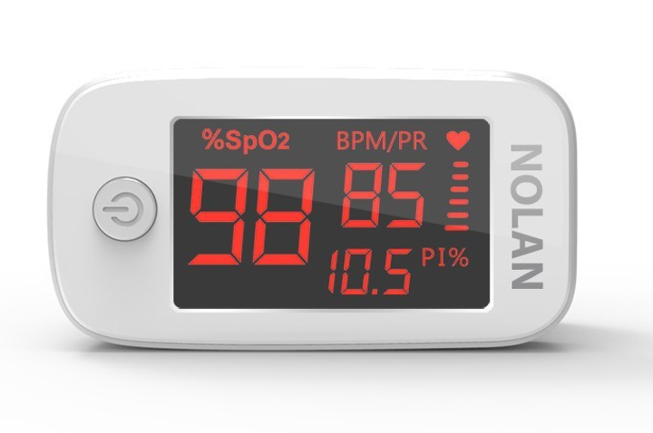 Пульсоксиметр Nolan Care Pulse Oximeter YM101 Qitech на палец для измерения сатурации крови, частоты пульса и плетизмографического анализа сосудов с батарейками - изображение 1
