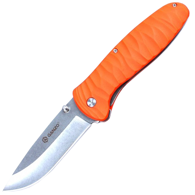 Нож складной Ganzo G6252 (длина: 210мм, лезвие: 89мм, сатин), оранжевый - изображение 1