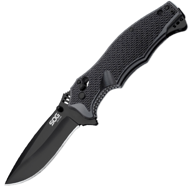 Ніж складаний SOG Vulcan Black TiNi (довжина 210мм, лезо: 90мм) - зображення 1