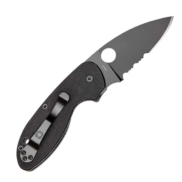 Ніж складаний Spyderco Efficient полусеррейтор (довжина 180мм, лезо: 76мм, чорне), чорний - зображення 2