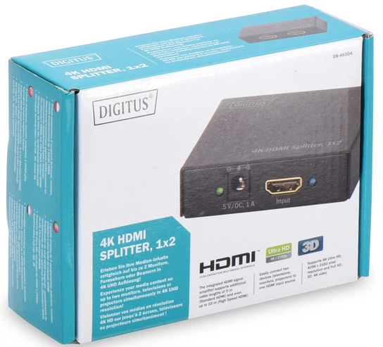 Сплітер Digitus HDMI (INx1 — OUTx2), 4K Black (DS-46304) - зображення 4