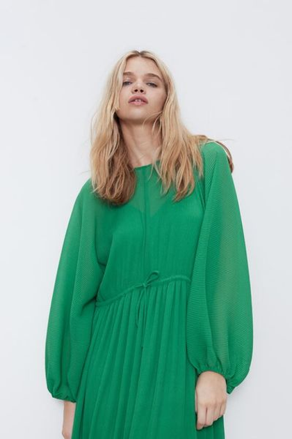 Zara full best sale sleeve dress