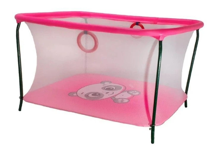 Манеж игровой с мелкой сеткой Kinderbox Люкс Панда розовая - Фото 1 Манеж игровой с мелкой сеткой Kinderbox Люкс Панда розовая - изображение 1