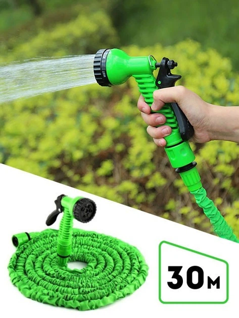 Шланг поливочный растягивающийся MAGIC HOSE 30м /100ft Зеленый - изображение 3