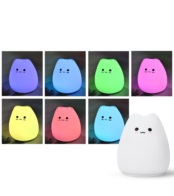 Ночной светильник LED силиконовый детский Котик UTM Little Cat Silicone ...