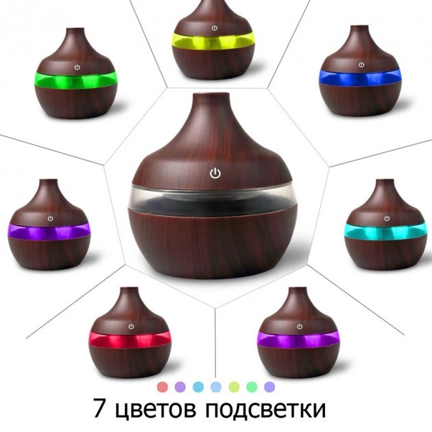 Увлажнитель воздуха с LED-подсветкой UKC YX025S Темное дерево - изображение 3